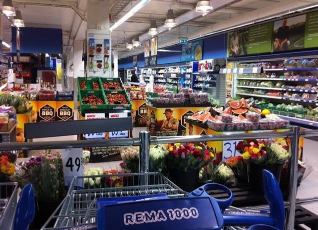 Butikken vårt nye kjøleskap