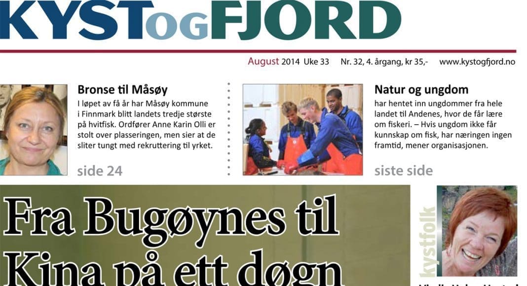 Faksimile av Kyst og Fjord, august 2014.
