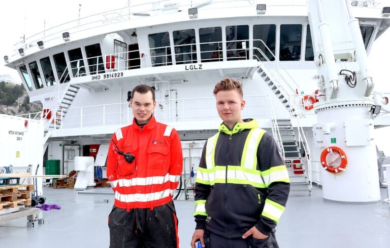 Mønstret på brønnbåten til sin første dag som lærling