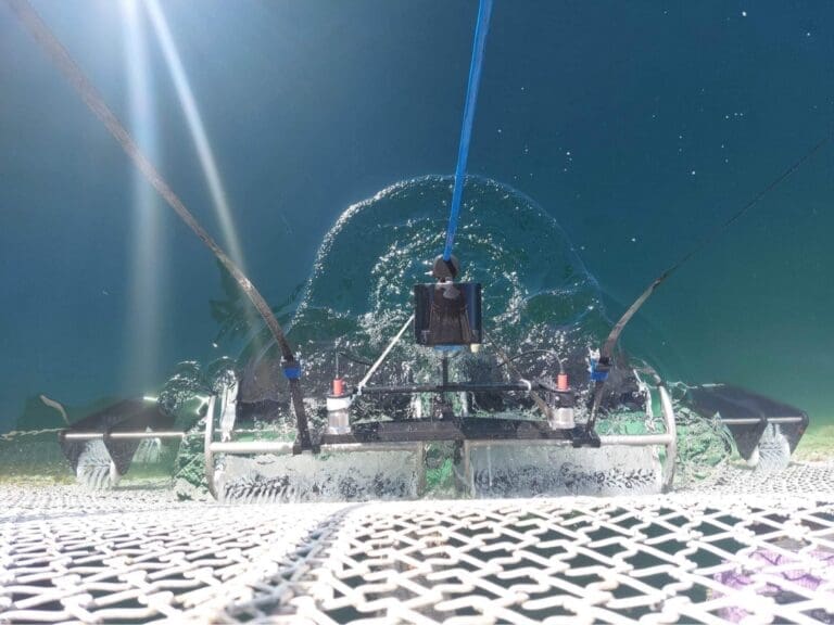 Tech-duo rengjør nøtene med vaskerobot på havmerden &laquo;Ocean Farm 1&raquo;